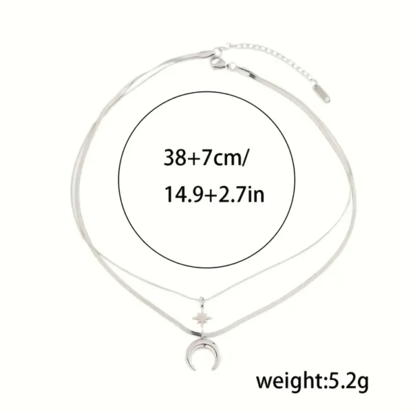 Collar doble de luna y estrella - Imagen 8