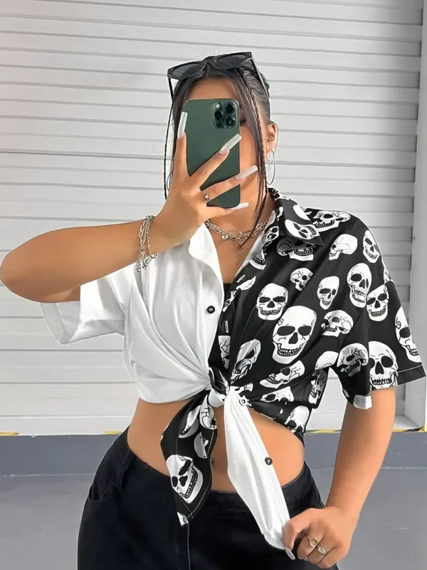 Camisa mitad craneos - Imagen 3