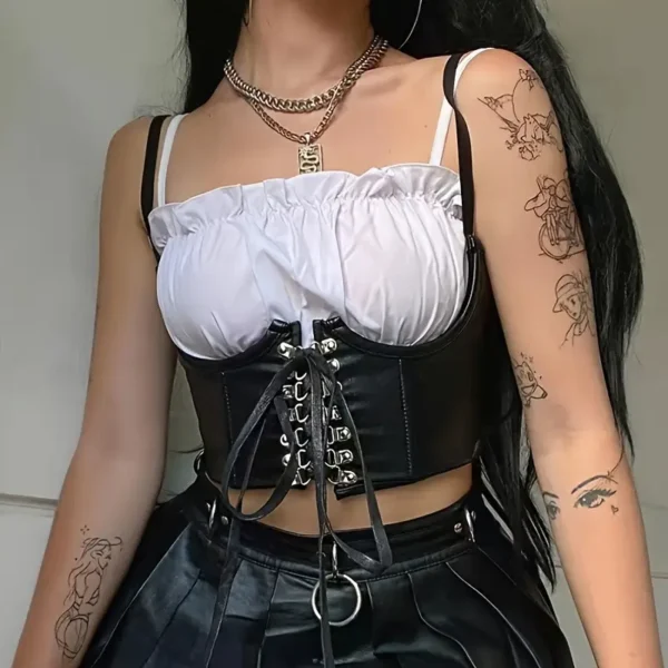 Corset bustier de cuero