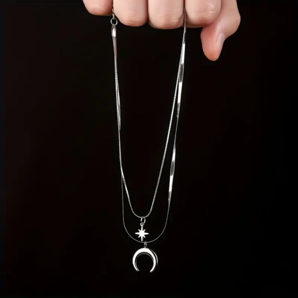 Collar doble de luna y estrella - Imagen 7